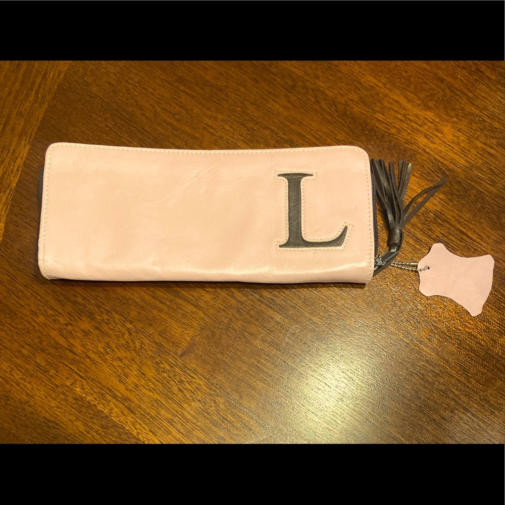 Pink Jam by Jana Feifer Leather Monogram Clutch